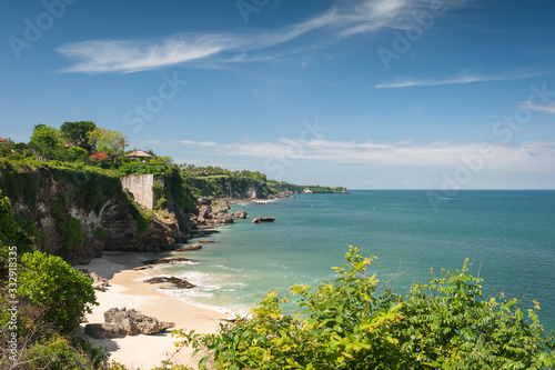 Beach and beautiful views of the cliffs, splashing waves and nature.