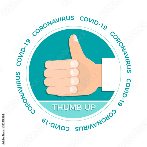 Thumbs Up of a doctor. Everything will be okay concept Flat Vector illustration