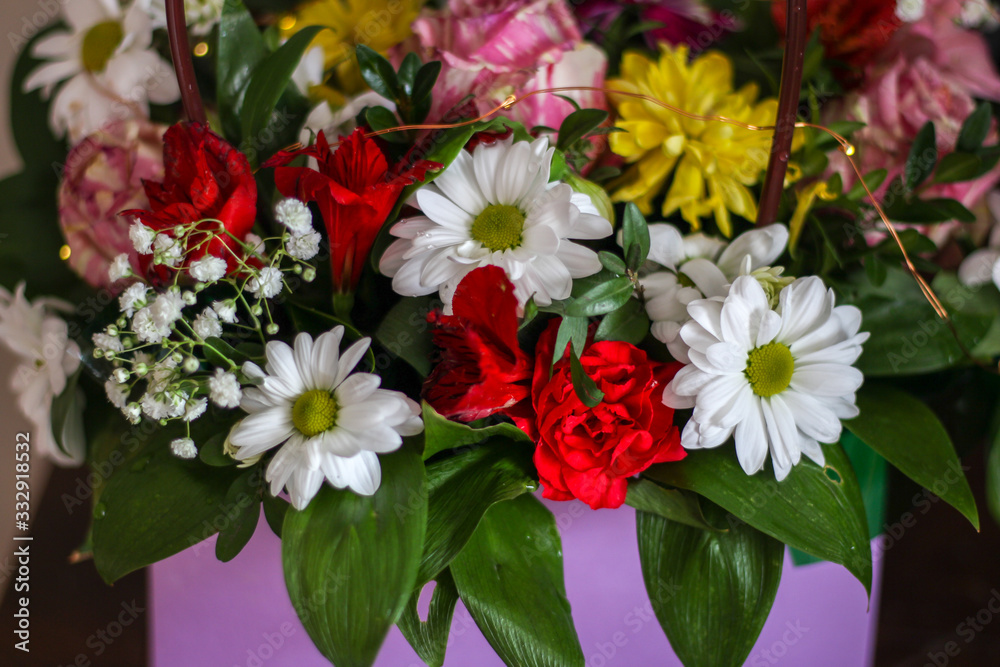 bouquet with different colorful flowers bouquet with different colorful flowers