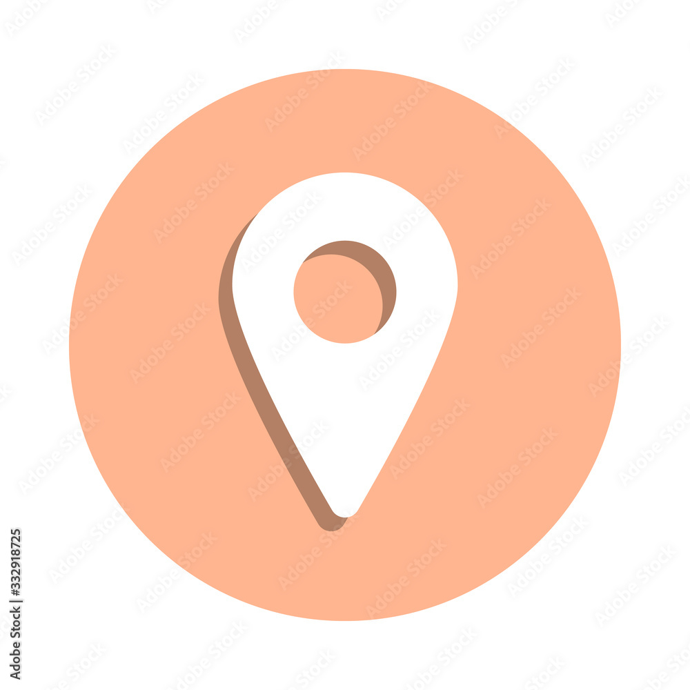 Location pin badge icon. Simple glyph, flat vector of web icons for ui and ux, website or mobile application Location pin badge icon. Simple glyph, flat vector of web icons for ui and ux, website or mobile application