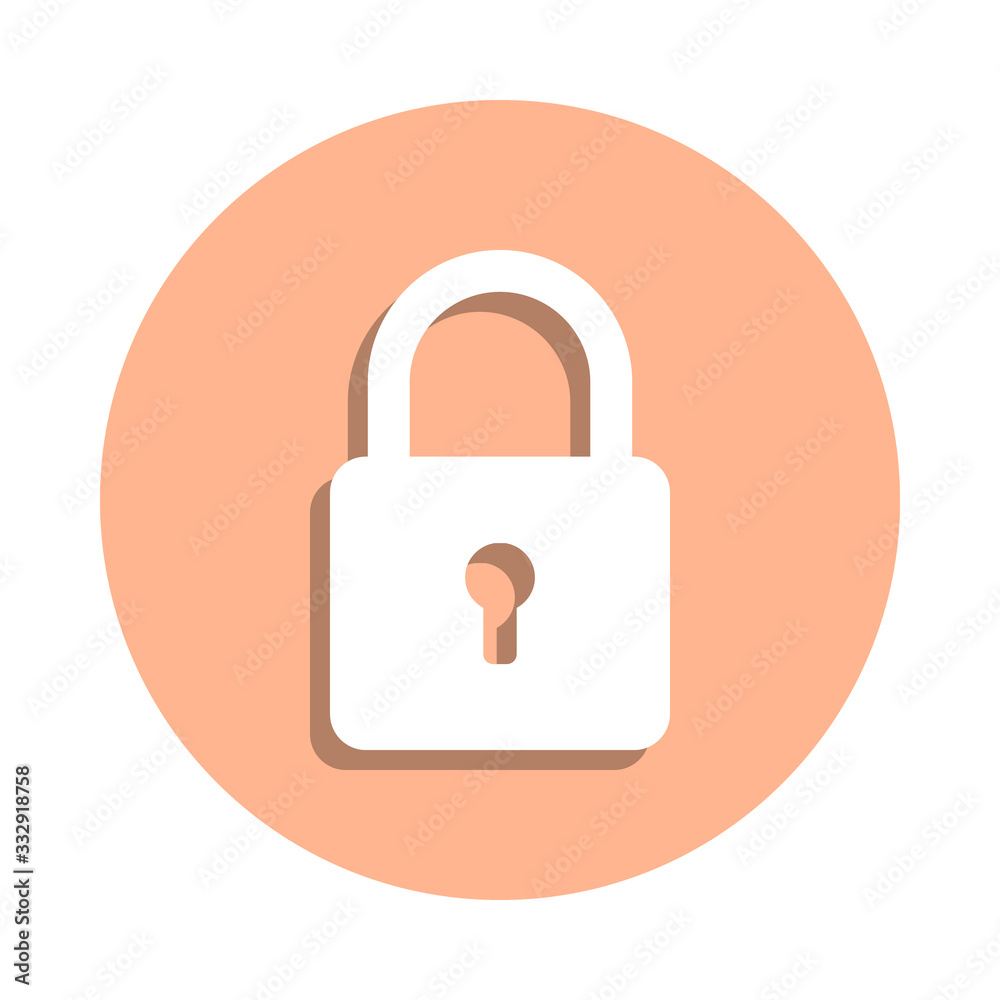 Locked padlock badge icon. Simple glyph, flat vector of web icons for ui and ux, website or mobile application Locked padlock badge icon. Simple glyph, flat vector of web icons for ui and ux, website or mobile application