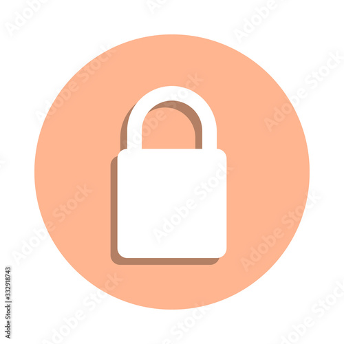 Locked badge icon. Simple glyph, flat vector of web icons for ui and ux, website or mobile application