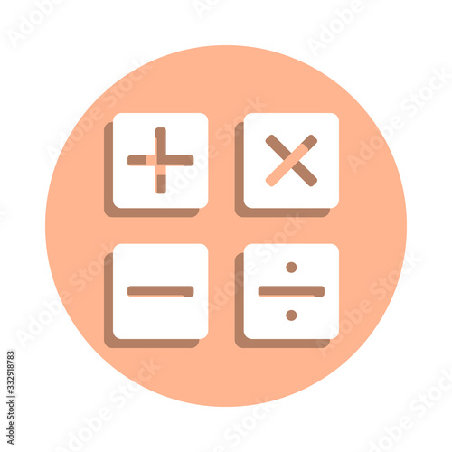 Mathematical symbols badge icon. Simple glyph, flat vector of web icons for ui and ux, website or mobile application