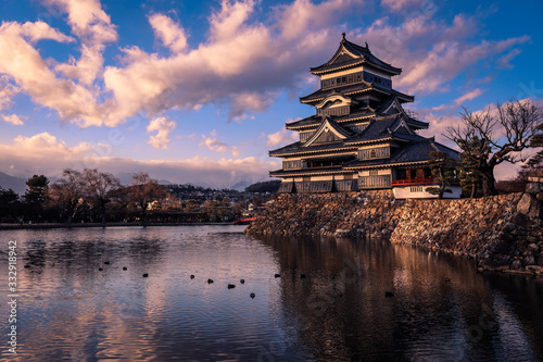 Matsumoto Castle in the Sunset Time  Japan