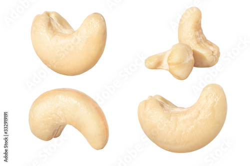 Cashews isolated on white photo