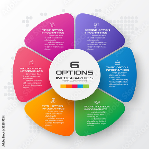 Business infographic template with 6 options,Vector illustration.