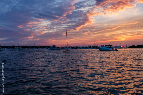 sunset on the sea