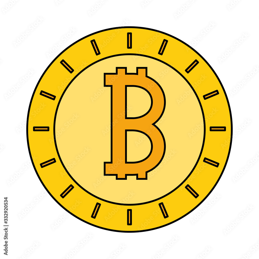 bitcoin virtual money isolated icon vector illustration design