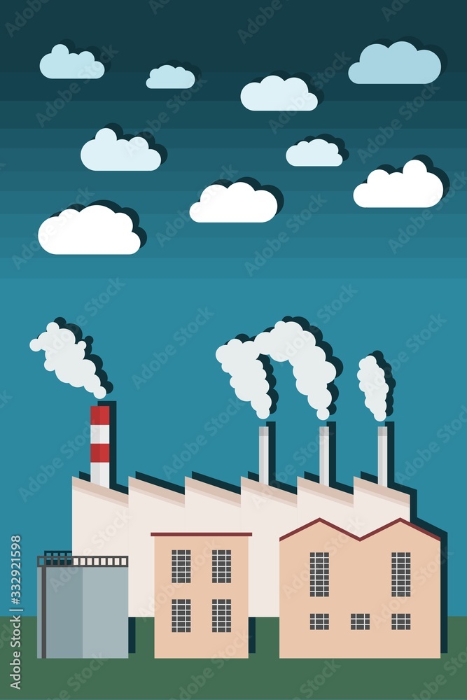 Manufacturing plant vector Manufacturing plant vector