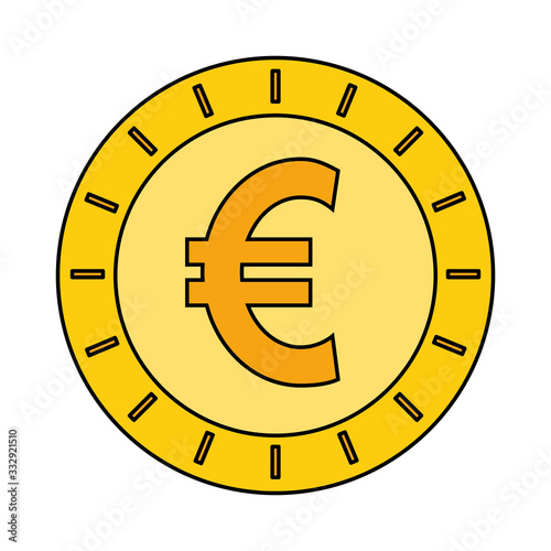 coin money euro isolated icon vector illustration design