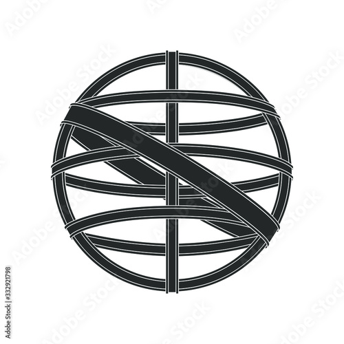 Armillary sphere graphic icon isolated on white background. Symbol vintage navigation device armillary sphere. Vector illustration photo