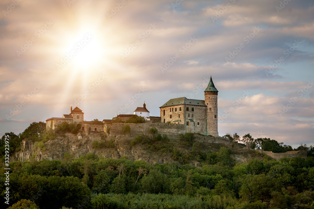 castle Kuneticka Hora at sunset