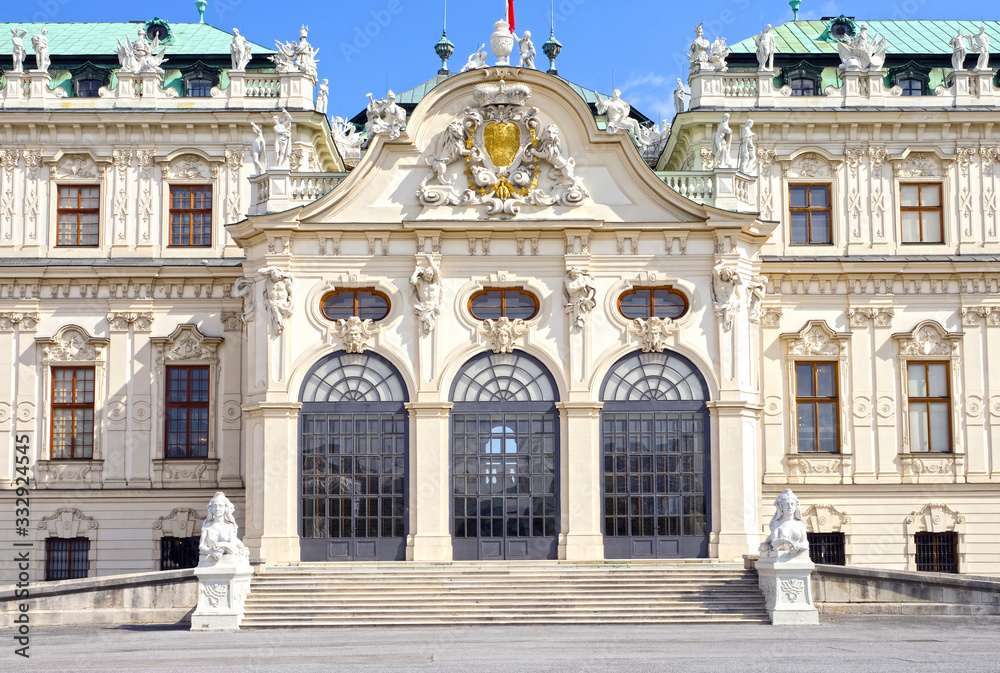Belvedere Palace details, Vienna, Austria