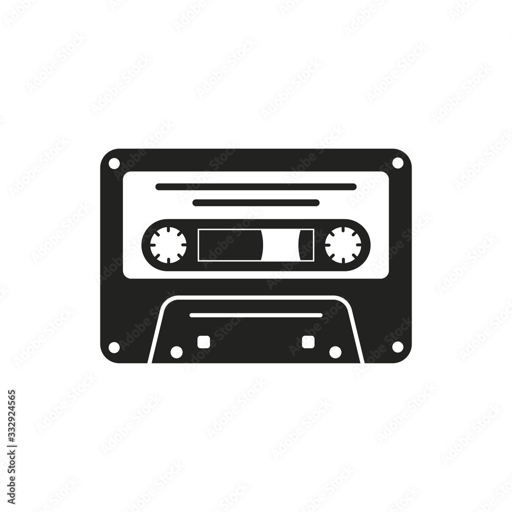Cassette icon. the tape symbol. Flat illustration  