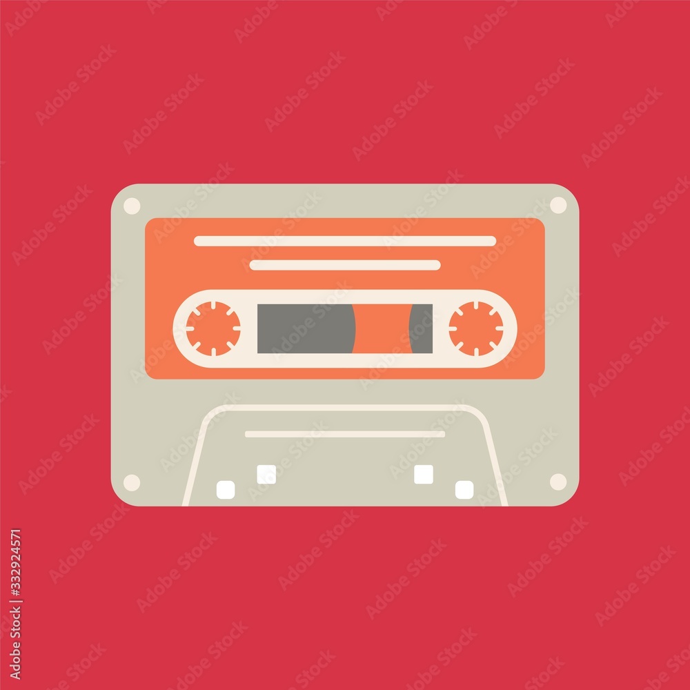 Cassette icon. the tape symbol. Flat illustration Cassette icon. the tape symbol. Flat illustration