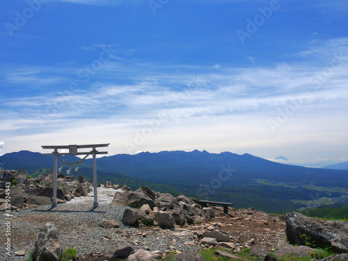 Принти на полотні 山の上で神様を祀る鳥居【霧ヶ峰・車山神社】