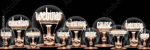 Light Bulbs with Webinar Concept