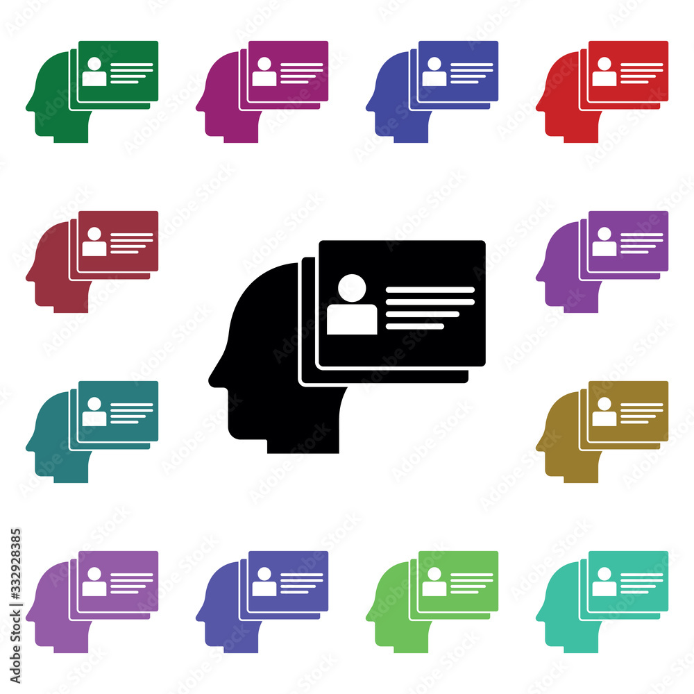 Harmony in mind multi color icon. Simple glyph, flat vector of human mind icons for ui and ux, website or mobile application Harmony in mind multi color icon. Simple glyph, flat vector of human mind icons for ui and ux, website or mobile application