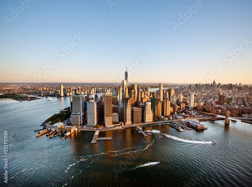 Photography New York City skyline, aerial view