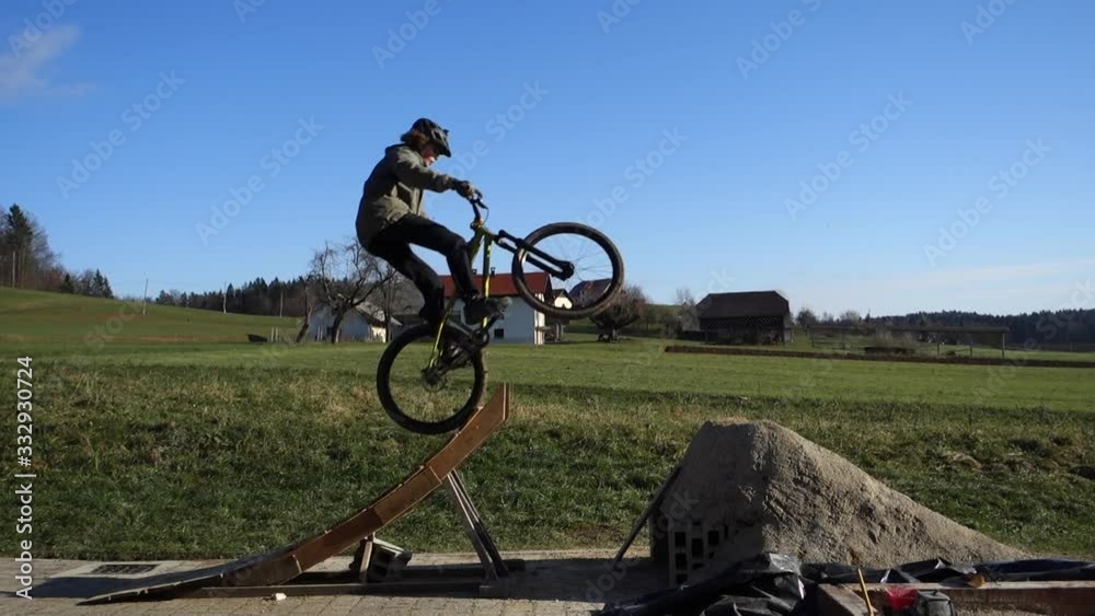 Man jumps his dirt jump bike Man jumps his dirt jump bike