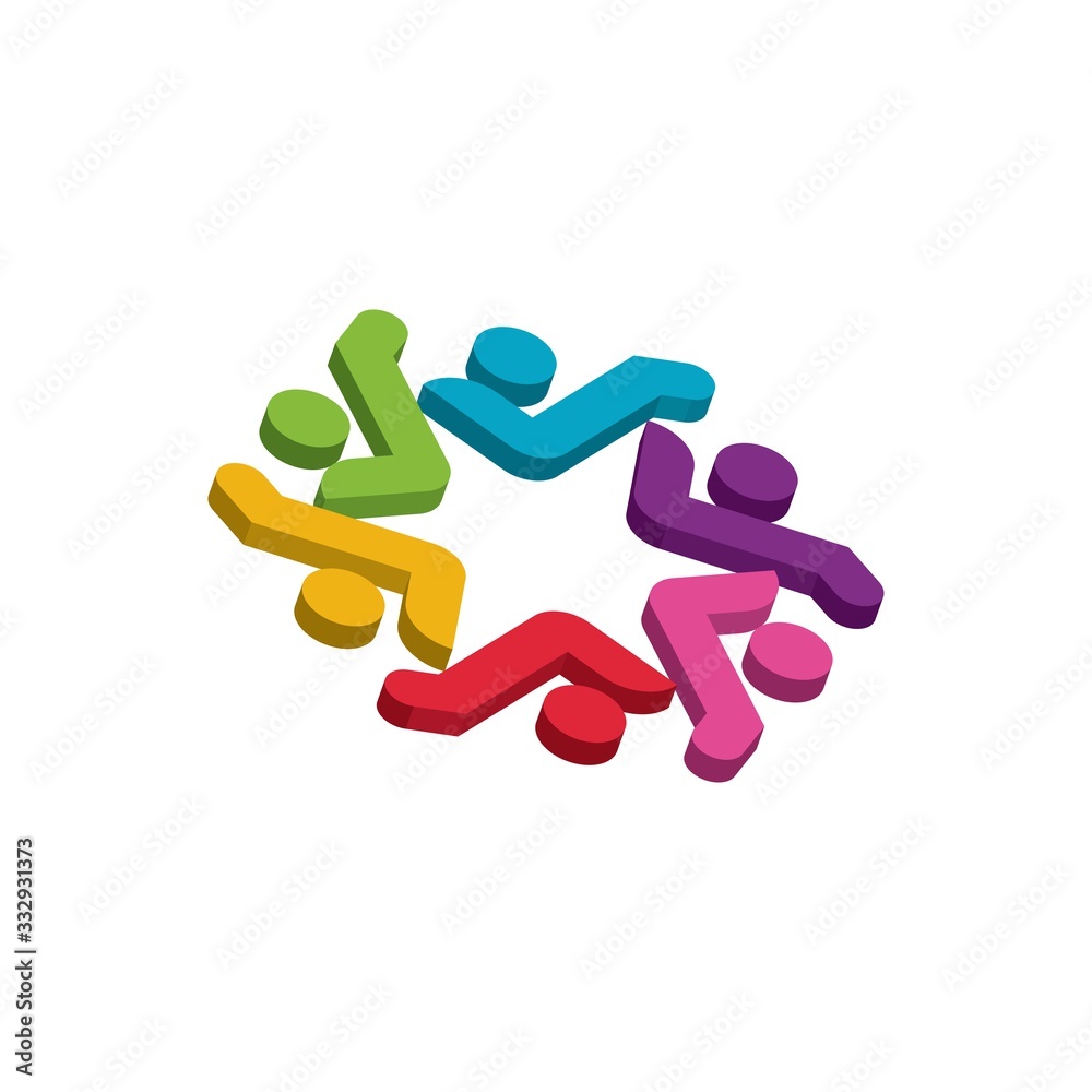 3d Community, network and social people icon design 3d Community, network and social people icon design