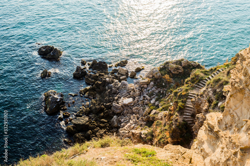 Cape Caliacra, Bulgaria. Cape Caliacra is a nature monument in Bulgarian Dobrogea (Quadrilateral), comprising a medieval fortress and a nature reserve. photo