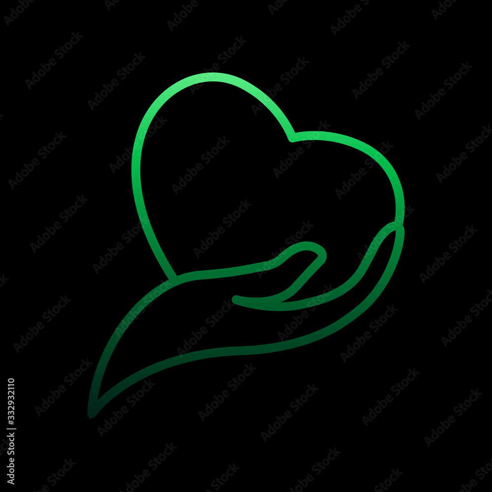 hand holding a heart nolan icon. Simple thin line, outline vector of Heartbeat icons for ui and ux, website or mobile application hand holding a heart nolan icon. Simple thin line, outline vector of Heartbeat icons for ui and ux, website or mobile application