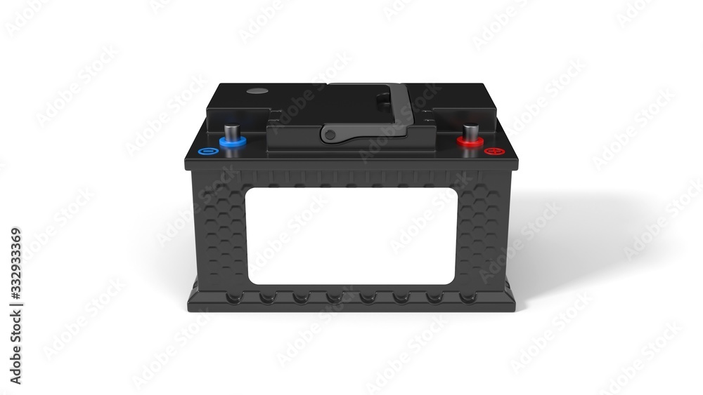 generic car battery with copy space label. 3d illustration generic car battery with copy space label. 3d illustration