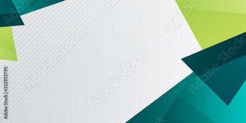 Fresh simple green yellow tosca background. flat green traingle gradation. Sharp background with copy space