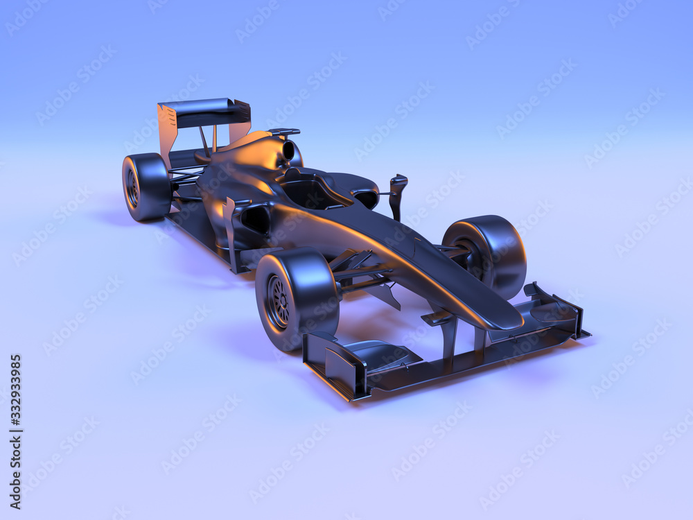 Formula 1 (f1 or formula one) racing car with dramatic lighting