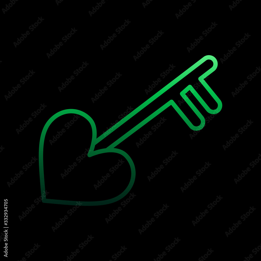 key with heart nolan icon. Simple thin line, outline vector of Heartbeat icons for ui and ux, website or mobile application key with heart nolan icon. Simple thin line, outline vector of Heartbeat icons for ui and ux, website or mobile application