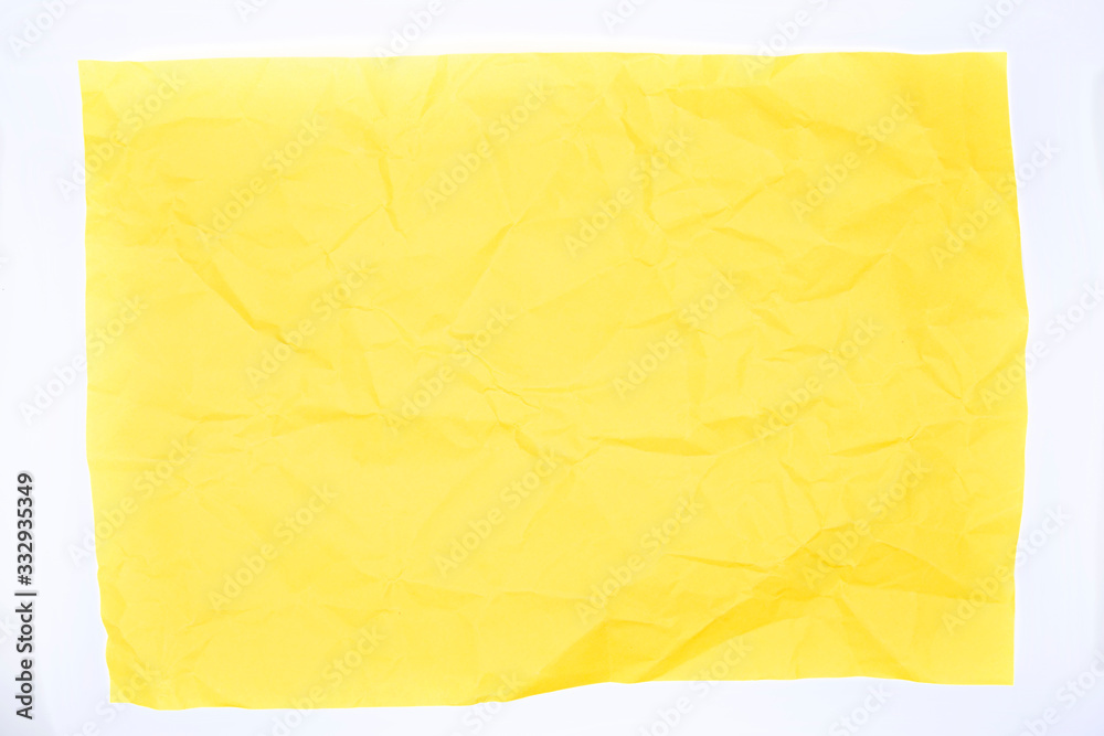 Yellow crumpled paper