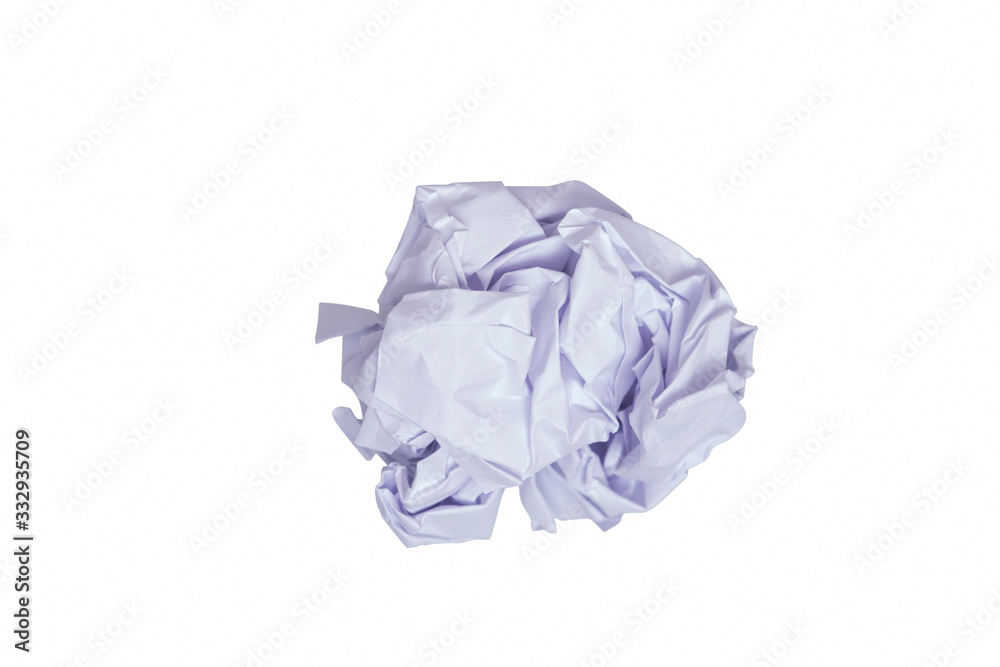 White crumpled paper ball