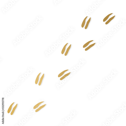 golden roe hoof footprint- vector illustration