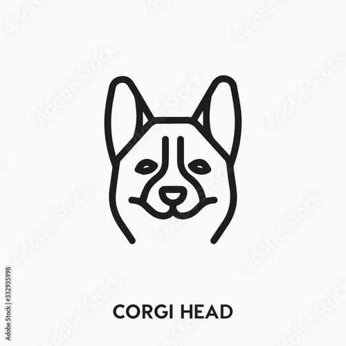 corgi head icon vector. corgi head symbol sign