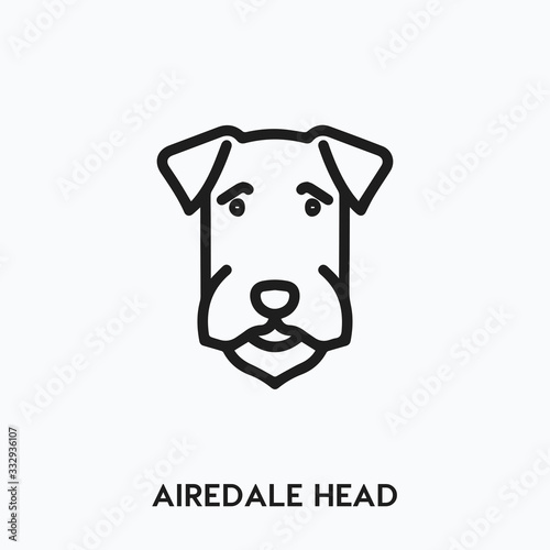 airedale icon vector. airedale head symbol sign