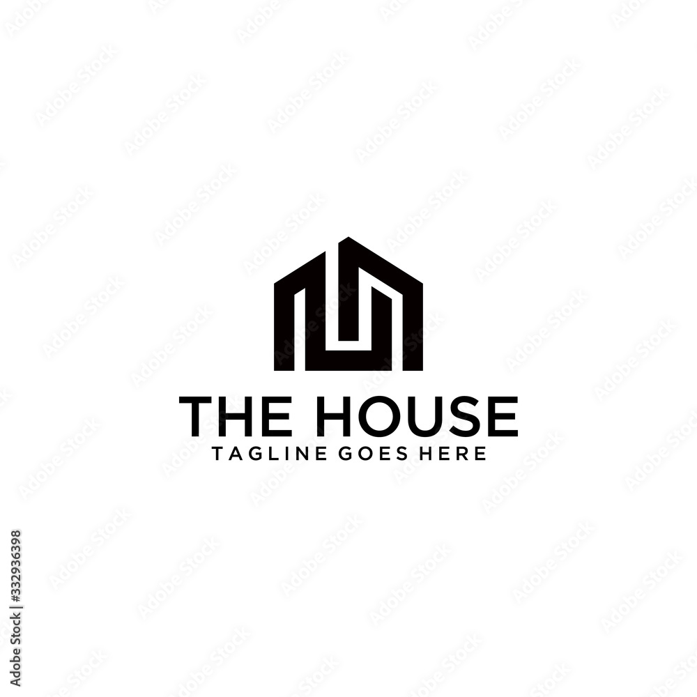 Creative modern style house sign logo design template