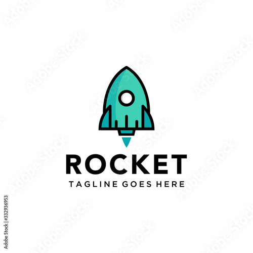 Creative modern rocket space logo icon vector template