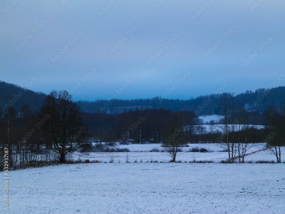 Winter over Kashubian hills, Wiezyca, Poland. Winter over Kashubian hills, Wiezyca, Poland.