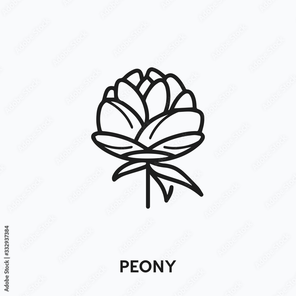 Peony icon vector. flower icon vector symbol illustration. Modern
