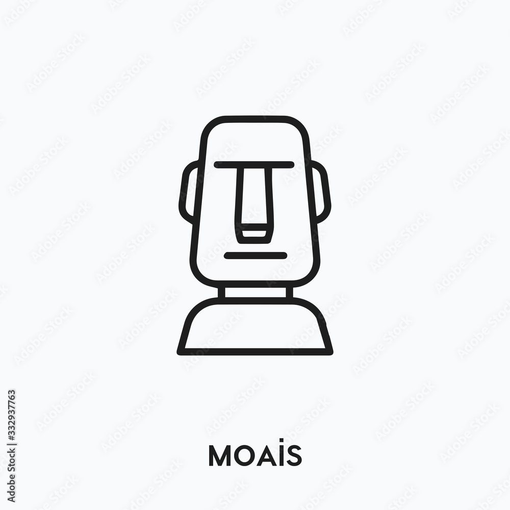 Moais icon vector. Moais symbol sign Moais icon vector. Moais symbol sign