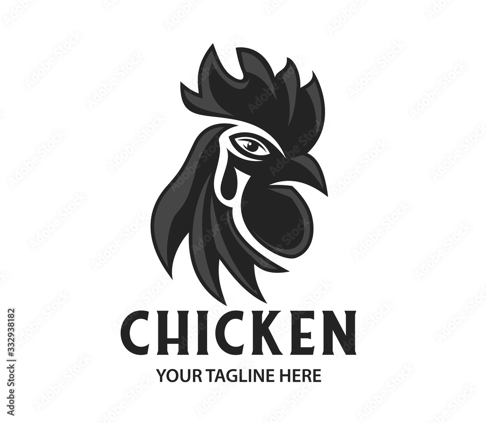 Obraz premium Head Rooster Logo Vector Template Design Illustration