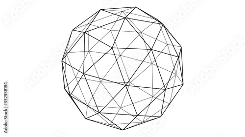Abstract design, polygonal sphere shape, modern geometric pattern, vector illustration