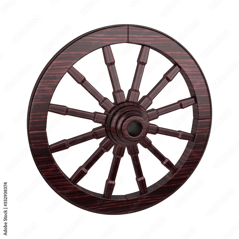 Wagon Wheel 3D Rendering Illustration
