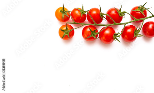 Fresh Cherry tomatoes on a white background