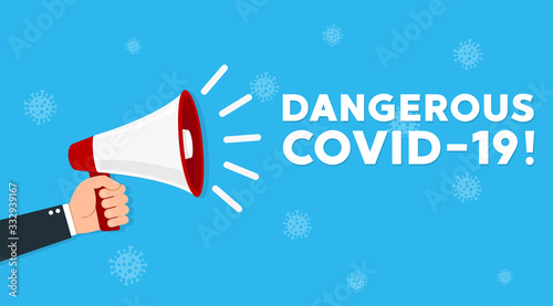 Stop 2019-nCoV or dangerous coronovirus. Vector illustration in cartoon style