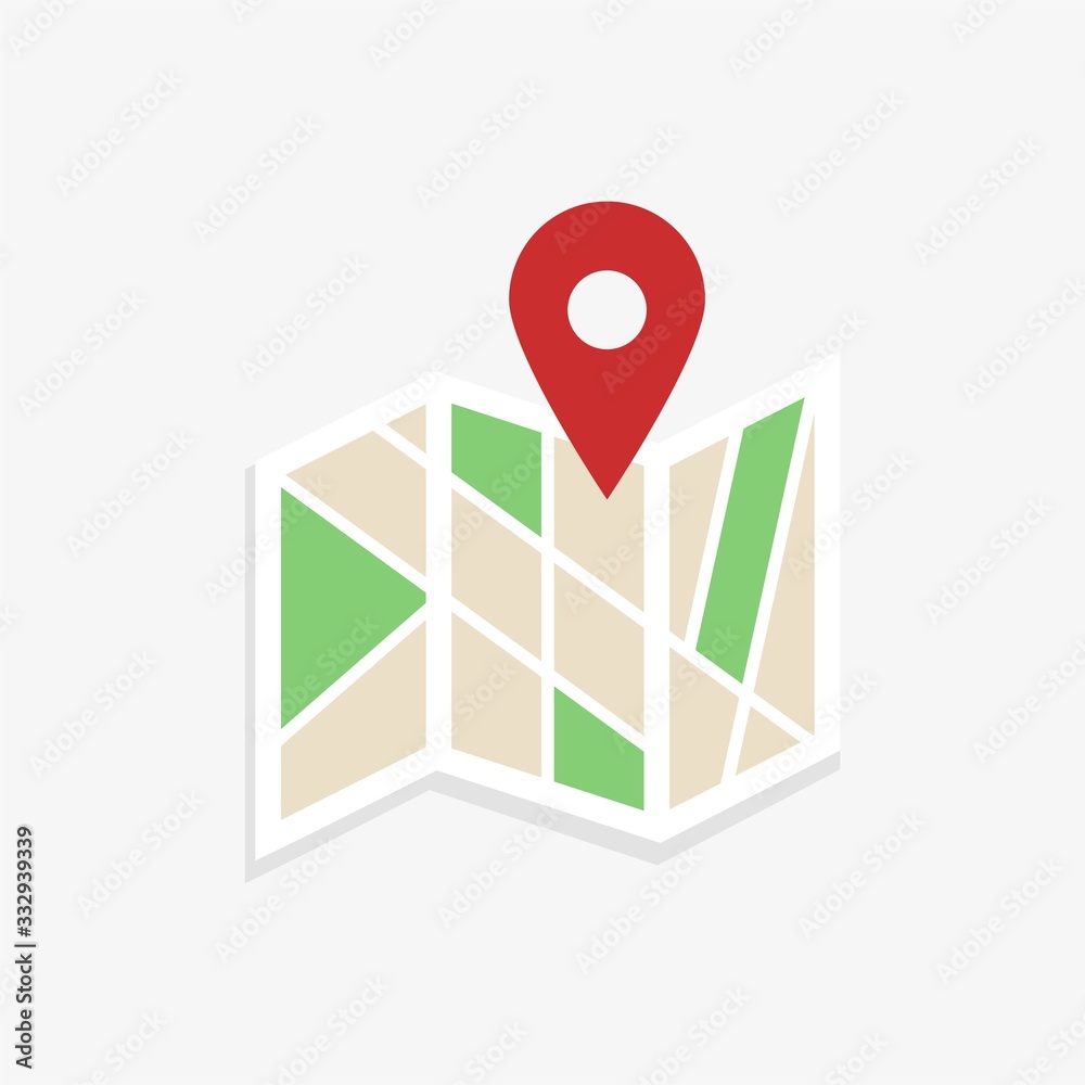 Location map icon .Flat colored location flat design vector icon Location map icon .Flat colored location flat design vector icon