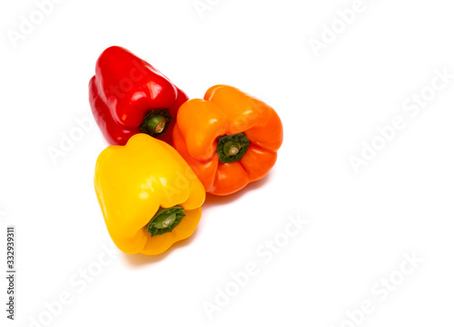 Fresh bell peppers on a white background