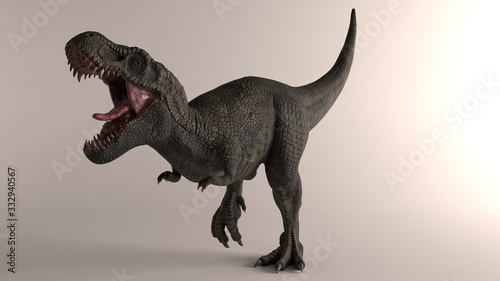 3D rendering of Dinosaur   isolated on white background.