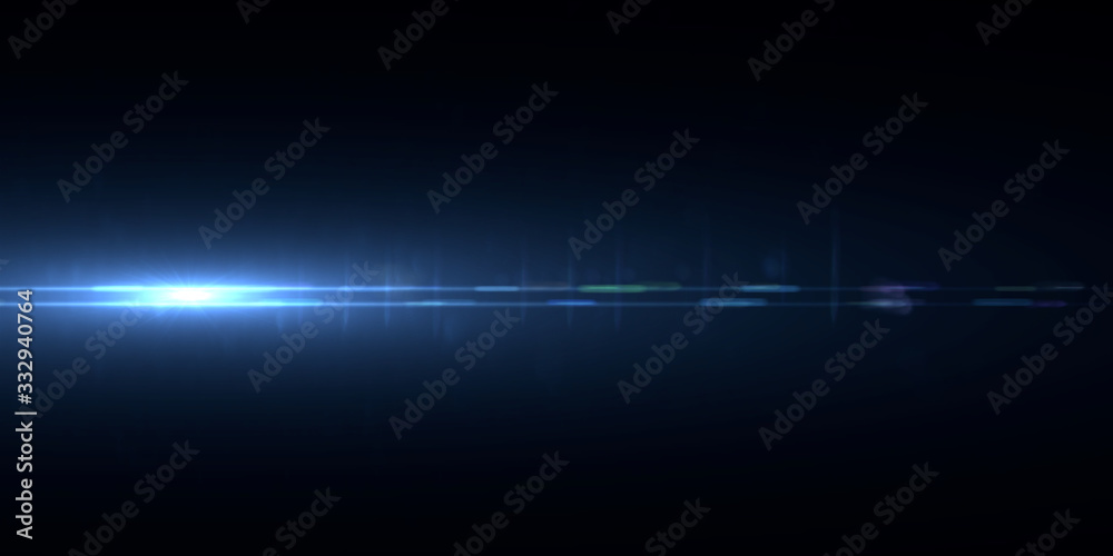 Fototapeta premium Overlays, overlay, light transition, effects sunlight, lens flare, light leaks. High-quality stock image of sun rays light effects, overlays or golden flare isolated on black background for design